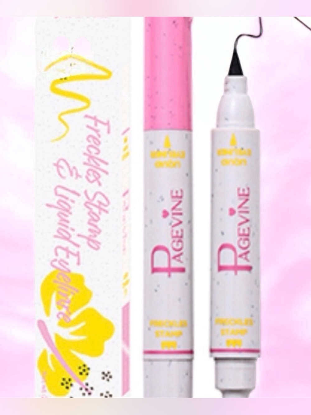 New Pagevine Freckles Stamp & Liquid Eyeliner Brown 2-in-1 in Box